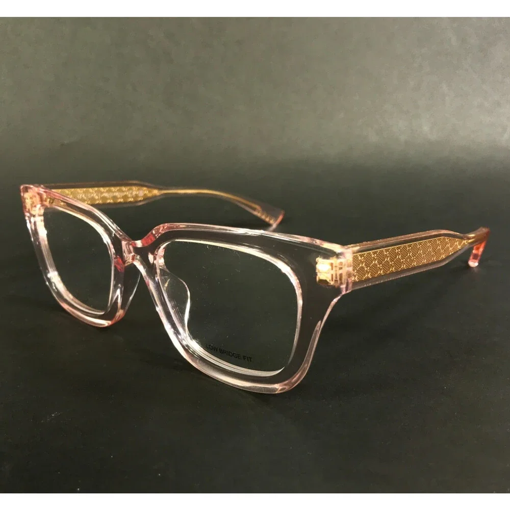Gucci Eyeglasses Frames GG02067OL 007 Transparent Pink Asian Fit Thick 52-20-145